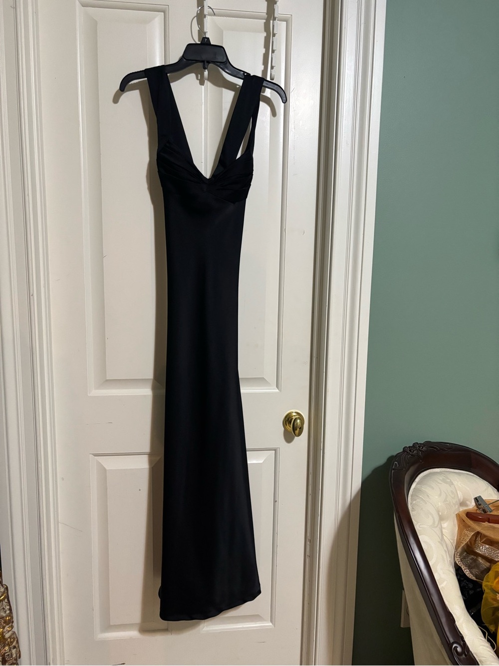Calvin Klein Black Sleeveless V-Neck Maxi Dress Medium size